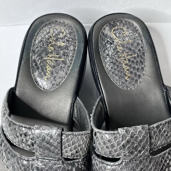 Cole Haan  Grey Snakeskin Platform Wedge Sandals Women’s Size 8.5 B - Picture 4 of 15